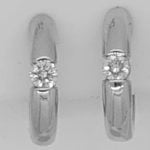 Solitaire créoles sertissage à serrage or gris 750 0.20ct.