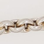 Collier bicolore (oro giallo/bianco) 750 artigianale 45cm