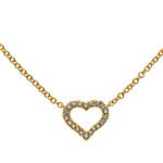 Necklace 'Heart' 750 yellow gold with 20 brilliant-cut diamonds H SI 0.08ct. 45cm