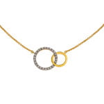 Collier Doppelkreis Gelbgold 750 mit 25 Brillanten H SI 0.13ct. 45cm