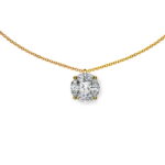 Collier Gelbgold 750, 45cm mit Brillant-Anhänger, mit 4 Marquise-Diamanten