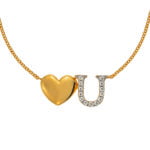 Collier "Heart U" yellow gold 750, 45cm with 13 brilliant-cut diamonds H SI 0.05ct.