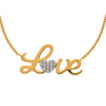 Collier "Love" Gelbgold 750, 45cm mit 11 Brillanten H SI 0,03ct.