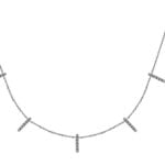 Collier white gold 750 with 5 rods with 30 brilliant-cut diamonds H SI 0.16ct. 45cm