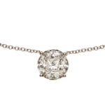 Collier oro bianco 750, 45cm con pendente brillante, con 4 diamanti marquise