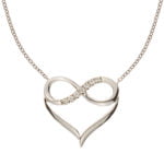 Collier "Infinity Heart" Weissgold 750, 45cm mit 7 Brillanten H SI 0.03ct.