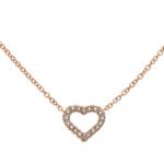 Necklace 'heart' rose gold 750 with 20 brilliant-cut diamonds H SI 0.08ct. 45cm