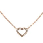 Halskette 'Herz' Roségold 750 mit 20 Diamanten im Brillantschliff H SI 0,08ct. 45cm