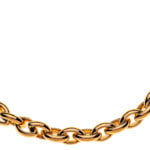 Collier Navette Bicolor (rouge/or blanc) 750 artisanal 45cm