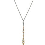 Tricolor necklace (yellow / red / white gold) 750 with 15 brilliant-cut diamonds H SI 0.12ct.