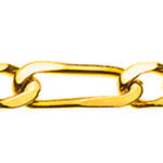 Collana Carrera / Figaro oro giallo 750 lucido / satinato, 3,5 mm, 45 cm