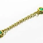 Collier Gelbgold 750 mit 16 Smaragden ca. 0,64 ct. 90cm