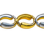 Collier Fantasy Bicolore (oro giallo/bianco) 375 45cm, 4.5mm