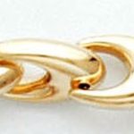 Collier yellow gold 750, V-shape, semi-solid, approx 7.8mm, 45cm