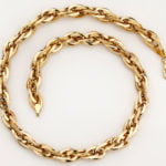 Collier yellow gold 750, 45cm, 8.7mm, twisted double anchor