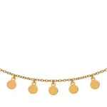 Collier Gelbgold 750 runder Anker, mit 13 Telleranhängern poliert in 4mm, 45cm