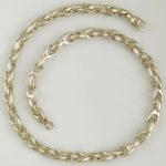 Collier white gold 750, V-shape, semi-solid, approx. 7.8mm, 45cm