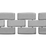 Collier or jaune 750, motif brique 3 rangs, 9.8mm, 45cm