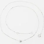 Collier ancre miroir or blanc 750 avec 1 boule 5mm, 45cm