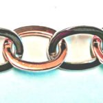 Collier bicolor (red / white gold) 750 with 1 brilliant-cut diamond H SI 0.03