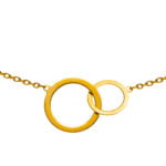 Collier Rundanker Gelbgold 375 mit Doppelkreis-Mittelteil, 45cm