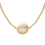 Collier ancre taillé au couteau en or jaune 750, 45cm avec perle Akoya environ 8.5mm