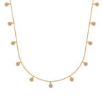 Ankerkette geschliffen Gelbgold 375, mit 11 "Blumen"-Anhängern, 45cm