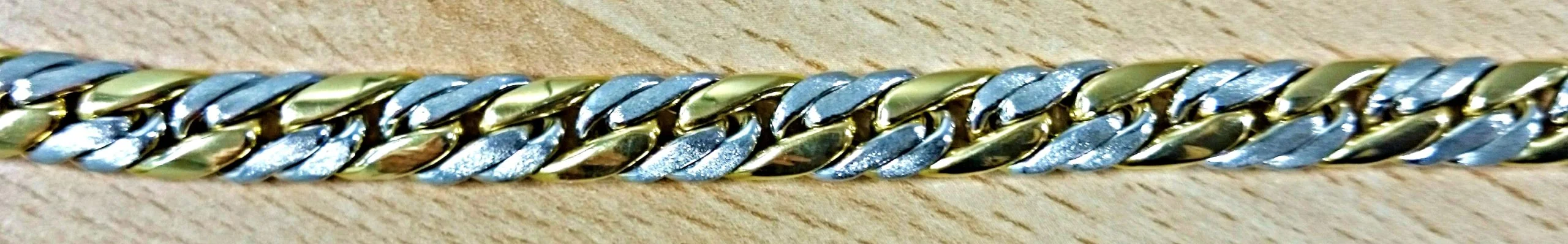 Collier bicolor (yellow / white gold) 750, 7.8mm, handcraft 45cm – Image 1