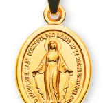 Miraculous Mary Medal Gelbgold 18k/750 12MM oder 14MM
