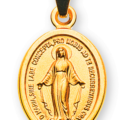 Medaglia Maria Miracolosa Oro giallo 18k/750 12MM o 14MM
