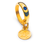 Pendentif Baptême en or jaune 750/18k avec Saphir Bleu