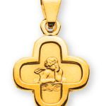 PENDENTE ANGELO IN ORO GIALLO 750 CROCE