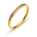 Bague en or jaune 750 avec 19 diamants H SI 0.09ct.
