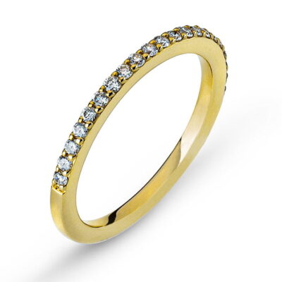 Rivière ring yellow gold grain version 750