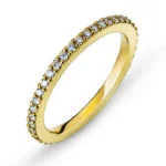 Mémoire ring yellow gold grain setting 750