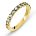 Rivière Ring Gelbgold Körnung Fassung 750