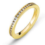 Mémoire ring yellow gold channel setting 750