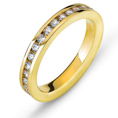 Mémoire-Ring Gelbgold-Kanalfassung 750