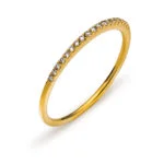 Bague en or jaune 750 avec 19 diamants H SI 0.10ct.