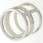 Ring white gold 750 with 85 diamonds H SI 0.64ct.