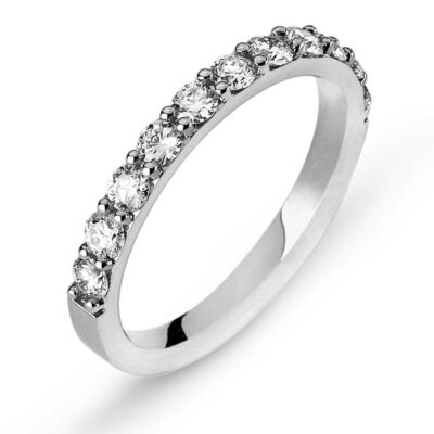 Bague Rivière version grain or blanc 750