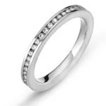 Mémoire ring white gold channel setting 750