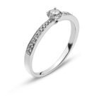 Bague en or blanc 750 avec 18 diamants H SI Tot. 0,11 ct. & 1 brillant H SI 0,23 ct.