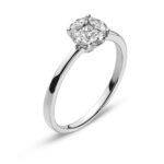 Ring white gold 750 with 4 marquise diamonds G VS 0.37ct. & 1 Princess Diamond