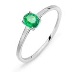 Ring white gold 750 with emerald 0.35 ct.