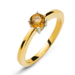 Bicolor-Ring (Gelb-/Weißgold) 750 mit Citrin-4-Griff