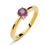 Bicolor-Ring (Gelb-/Weißgold) 750 mit Rubin 0,50 ct. 4 Griff