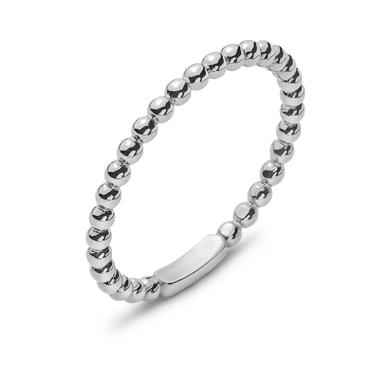 Ring white gold 750, ball ring, 1.65 mm - immagine 1