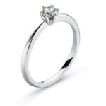 Solitaire ring 6-handle setting white gold 750 H SI 0.25ct.