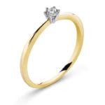 Solitaire ring 6-handle yellow gold 750 H SI 0.10ct.